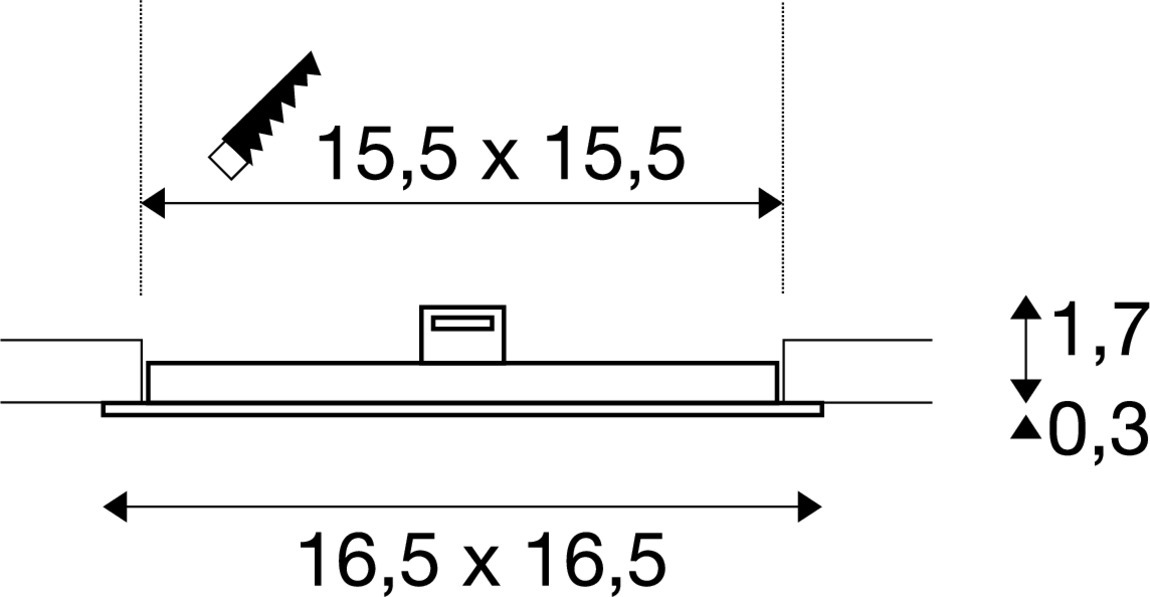 SENSER 18 INBOUW vierkant wit 1xLED 4000K