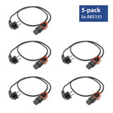 ACT Netsnoer CEE 7/7 male (haaks) - C13 IEC Lock+ zwart 2 m, EL332S, 5-Pack