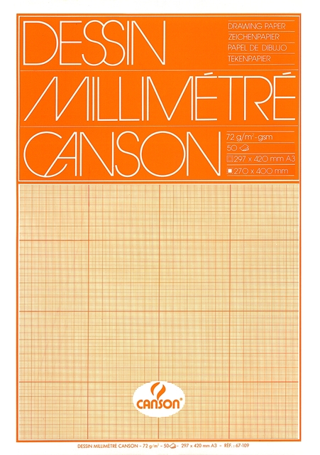Millimeterblok Canson A3 lichtbruin 50 vel