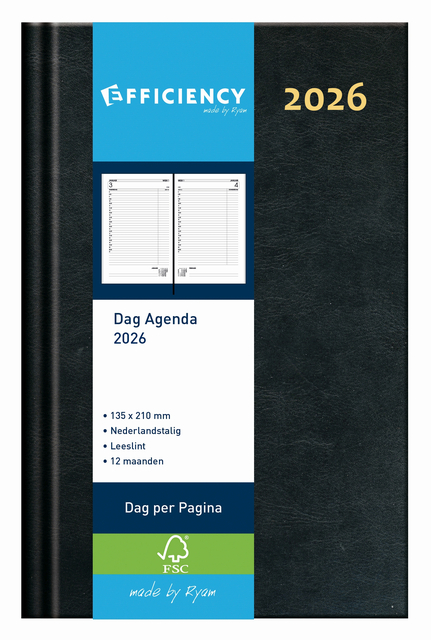 Agenda 2026 Ryam Efficiency Baladek 1dag/1pagina zwart Agenda 2026 Ryam Efficiency Baladek 1dag/1pagina zwart