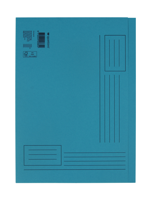 Vouwmap Quantore A4 ongelijke zijde 250gr blauw Vouwmap Quantore A4 ongelijke zijde 250gr blauw