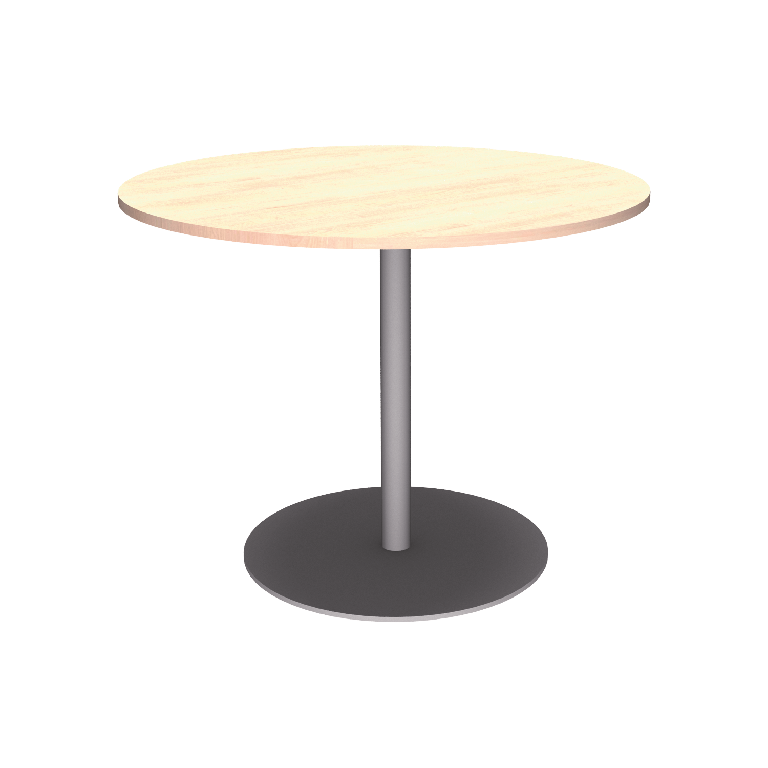 Melamine ronde tafel met middenkolom en voetplaat