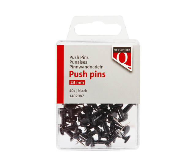 Push pins Quantore 40 stuks zwart Push pins Quantore 40 stuks zwart