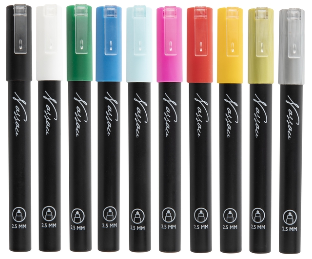 Acrylmarker Nassau set à 10 kleuren