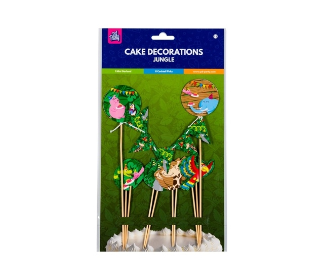 Cake decoratie Jungle 9 stuks