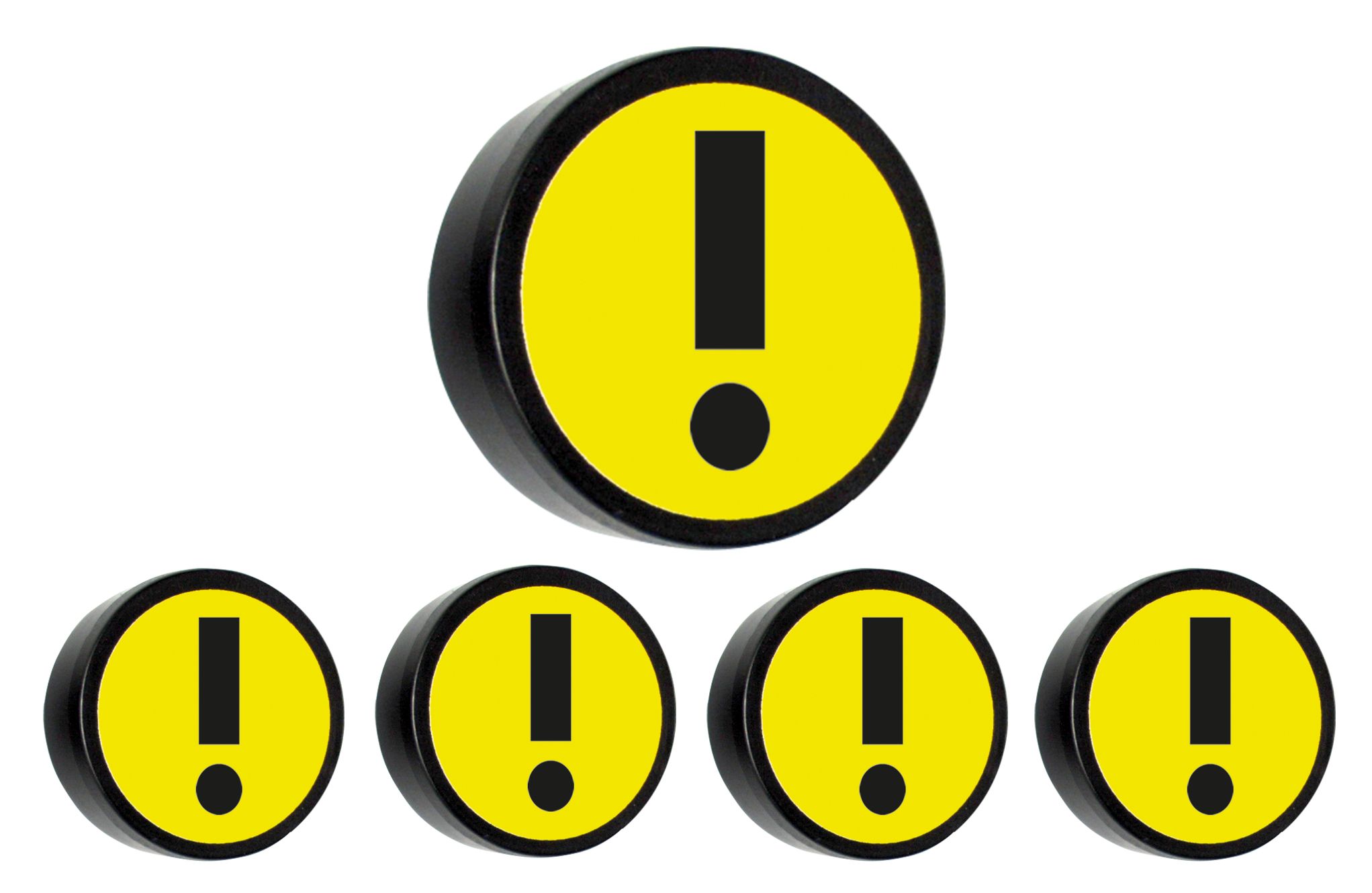 Attention geel, set van 5 stuks - Ø 35mm