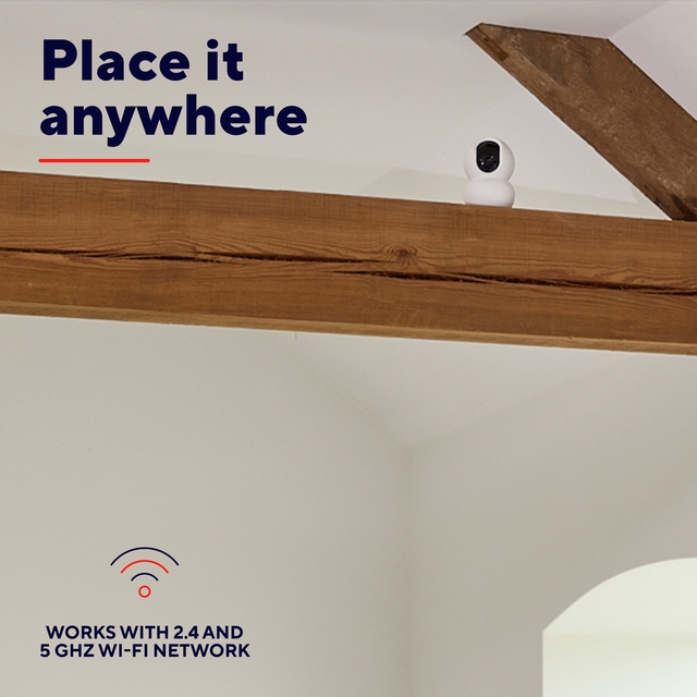 beveiligingscamera, wifi-camera, binnenlucht camera, witte camera, gemonteerd camera