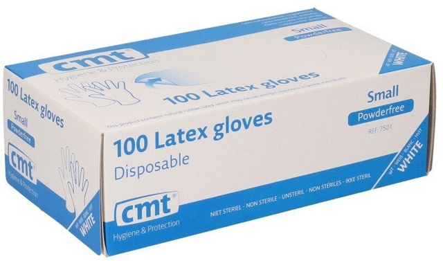 latex gloves, disposable gloves, white gloves, powder-free, 100 gloves