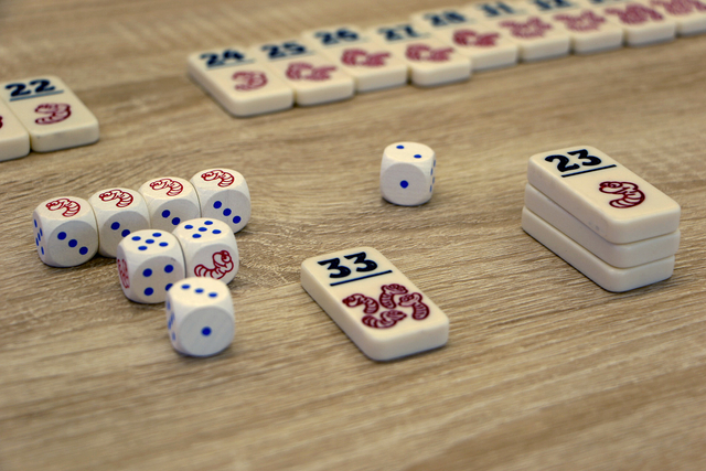dominó, dados, jogo, peças, dados de jogo
