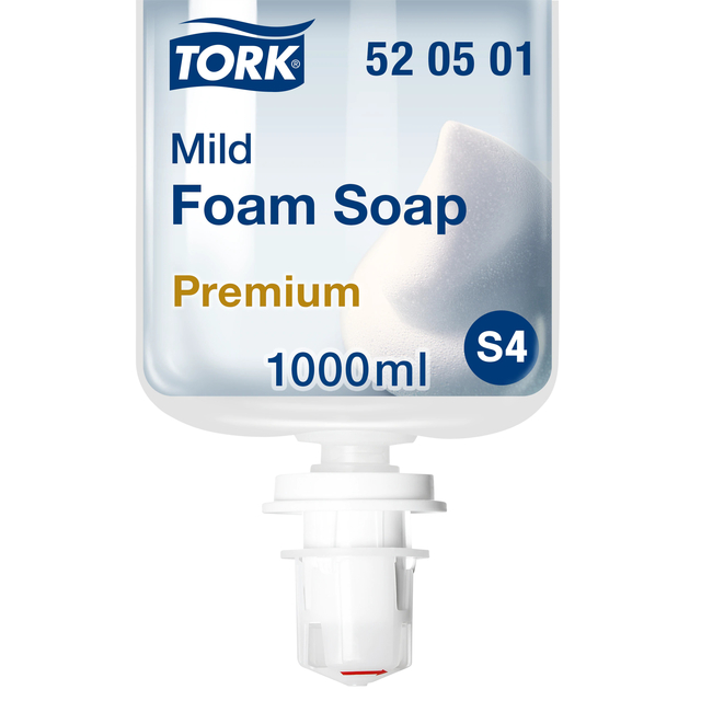 Handzeep Tork S4 Premium schuim 1000ml mild 520501 Handzeep Tork S4 Premium schuim 1000ml mild 520501