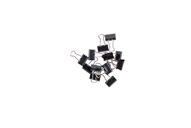 Papierklem MAUL 213 foldback 16mm zwart 12 stuks