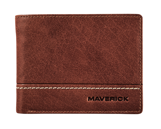 Portemonee Maverick Rough Gear compact met kleingeldvak RFID leer bruin Portemonee Maverick Rough Gear compact met kleingeldvak RFID leer bruin
