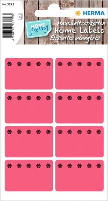 Etiket HERMA 3772 26x40mm diepvries rood 48stuks Etiket HERMA 3772 26x40mm diepvries rood 48stuks
