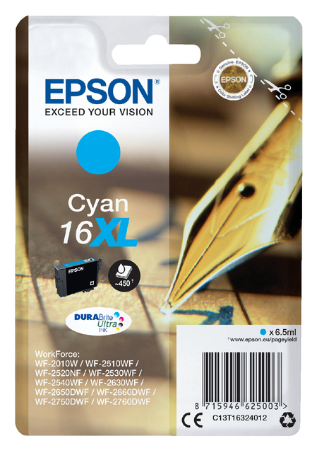 Inktcartridge Epson 16XL T1632 blauw Inktcartridge Epson 16XL T1632 blauw