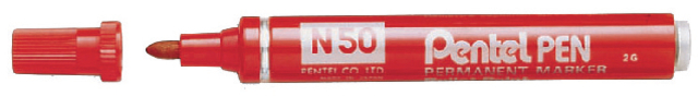 Viltstift Pentel N50 rond 1.5-3mm rood Viltstift Pentel N50 rond 1.5-3mm rood