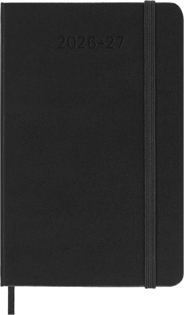 notebook, 2026-2027, elastische band, zwart, planner