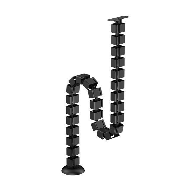 flexibele rail, kabel organizer, railsysteem, modulaire rail, zwarte vierkante schakels