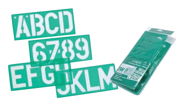 Lettersjabloon Linex hoofletters/letters/cijfers 100mm Lettersjabloon Linex hoofletters/letters/cijfers 100mm