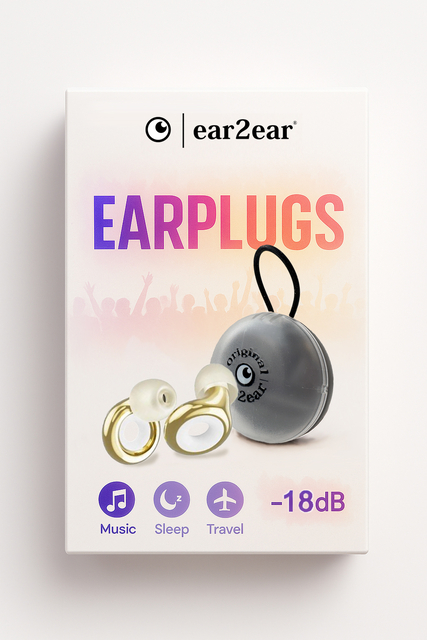 Earplug ear2ear 18dB goud