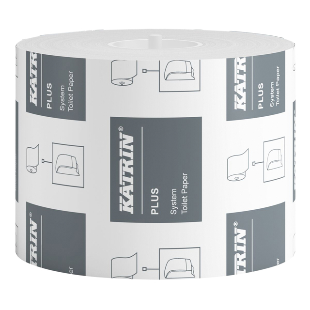 Toiletpapier Katrin Plus systeemrol 2-laags 96m wit 66940 Toiletpapier Katrin Plus systeemrol 2-laags 96m wit 66940