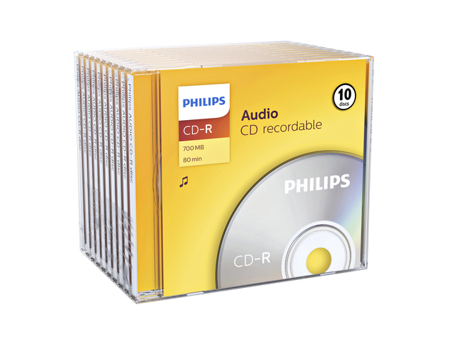 CD-R Philips 80Min audio JC 10 stuks CD-R Philips 80Min audio JC 10 stuks