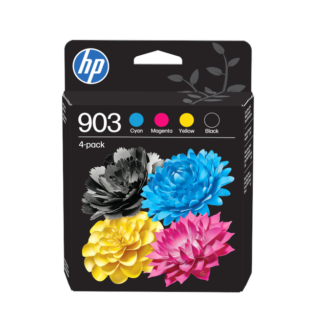 kleur, pakket, inkt, print, kleurige bloemen
