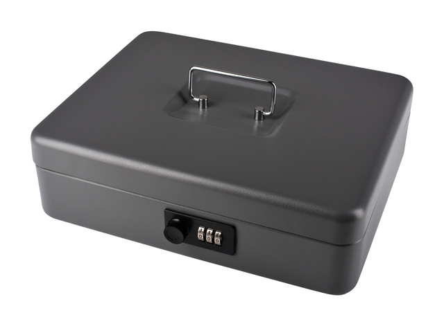 Geldkist Pavo met cijferslot 300x240x90mm donkergrijs Geldkist Pavo met cijferslot 300x240x90mm donkergrijs