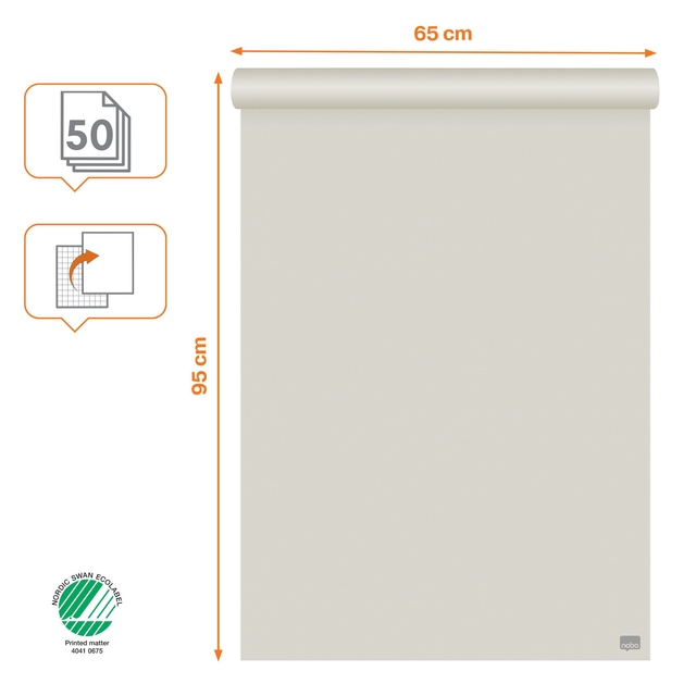 Flipoverpapier Nobo standaard 65x95cm dubbelzijdig plano 2x 50vel