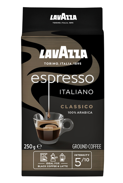 Koffie Lavazza gemalen Caffè Espresso 250gr Koffie Lavazza gemalen Caffè Espresso 250gr