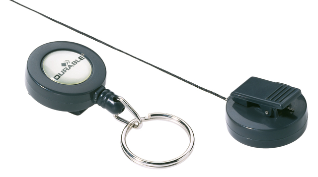 Afrolmechanisme Durable 8222 met sleutelring 800mm antraciet Afrolmechanisme Durable 8222 met sleutelring 800mm antraciet