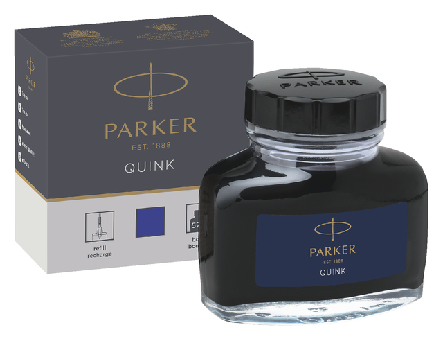 Vulpeninkt Parker Quink permanent 57ml blauw Vulpeninkt Parker Quink permanent 57ml blauw