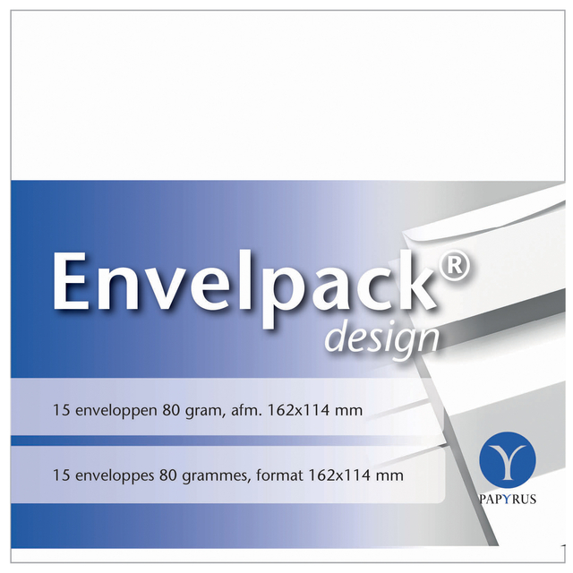 Envelop Papyrus Envelpack Design C6 114x162mm wit 894406 15 stuks Envelop Papyrus Envelpack Design C6 114x162mm wit 894406 15 stuks