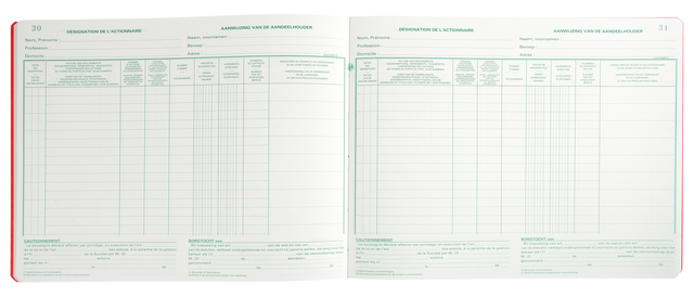 Register Piqure aandeelhouder NV/SA 250x320mm 80vel groen
