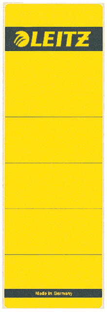 Rugetiket Leitz breed/kort 62x192mm zelfklevend geel 10 stuks Rugetiket Leitz breed/kort 62x192mm zelfklevend geel 10 stuks