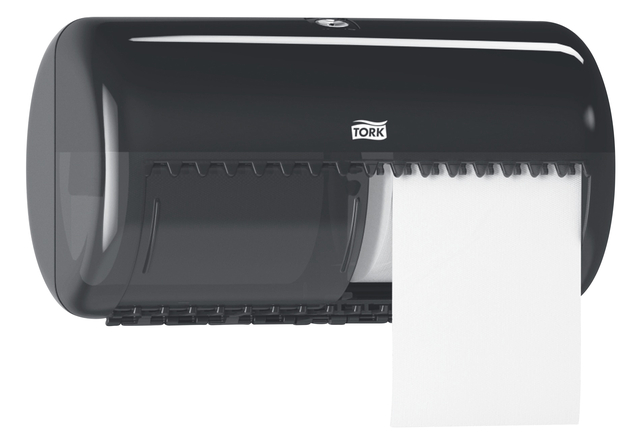 Toiletpapierdispenser Tork T4 Elevation duo zwart 557008 Toiletpapierdispenser Tork T4 Elevation duo zwart 557008