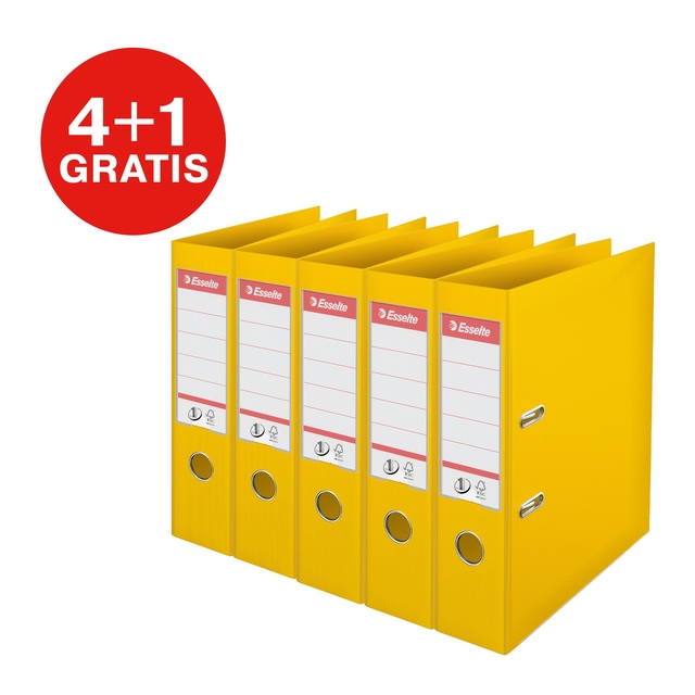Ordner Esselte No 1 Power PP 75 mm geel 5 stuks