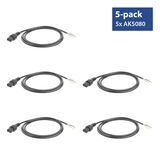 ACT Netsnoer C13 IEC Lock - open einde zwart 2 m, PC1025, 5-Pack