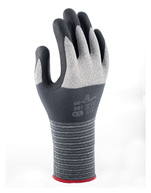 Handschoen Showa 381 grip nitril S grijs Handschoen Showa 381 grip nitril S grijs