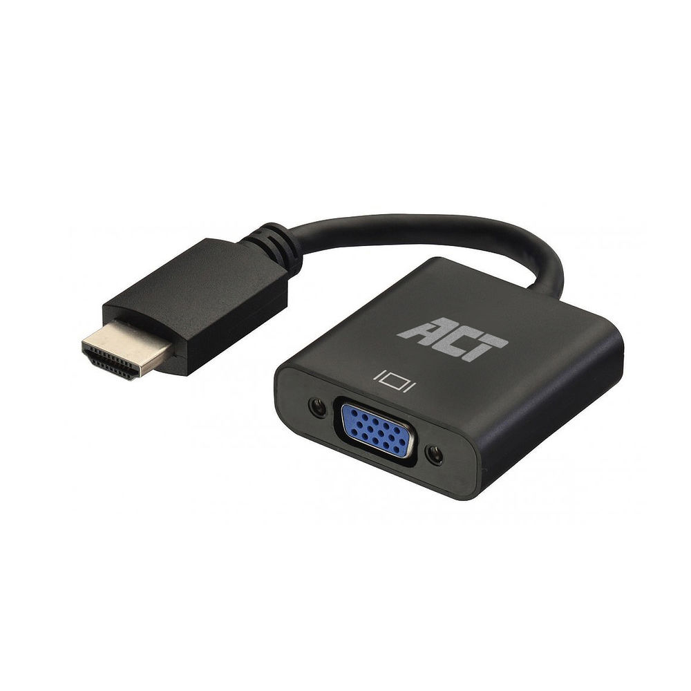 ACT 0,25 meter, HDMI-A male naar VGA female adapter, met audio