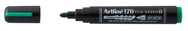 Permanent marker Artline 170 Dry Safe Eco rond medium groen Permanent marker Artline 170 Dry Safe Eco rond medium groen