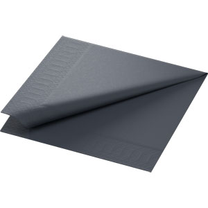 Duni Servet 40x40cm 1_4 vouw 2 lgs Zwart doos 10x125 stuks