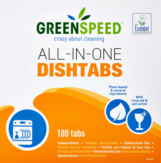 Vaatwastabletten Greenspeed All In One 100 stuks Vaatwastabletten Greenspeed All In One 100 stuks