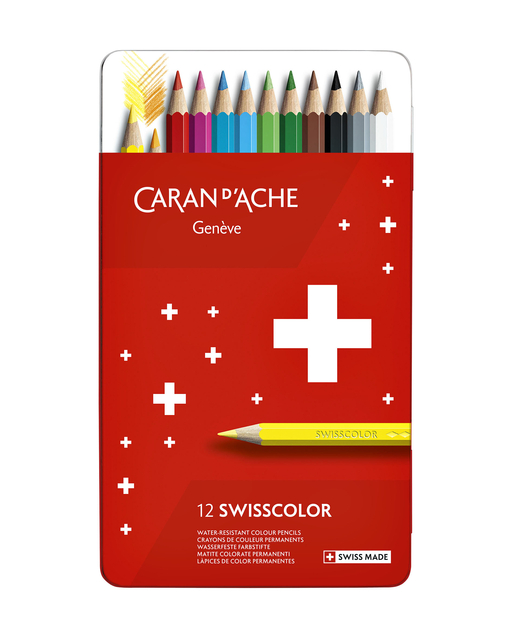 Kleurpotloden Caran d'Ache Swisscolor 12 stuks assorti Kleurpotloden Caran d'Ache Swisscolor 12 stuks assorti