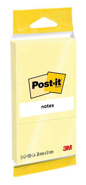 Memoblok Post-it Notes 6810 38x51mm canary yellow 3 stuks Memoblok Post-it Notes 6810 38x51mm canary yellow 3 stuks