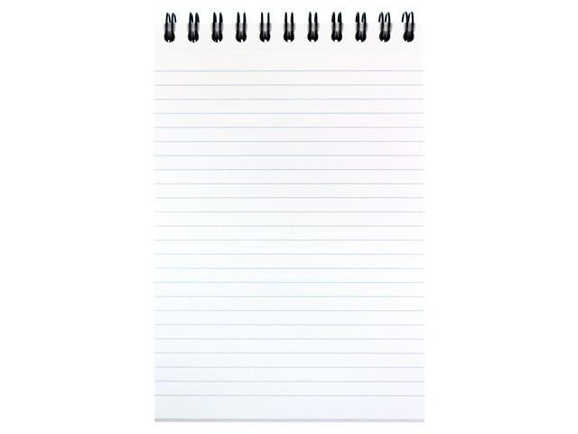 notitieblok, koperen spiraal, lineair papier, A5 formaat, lijnenpapier