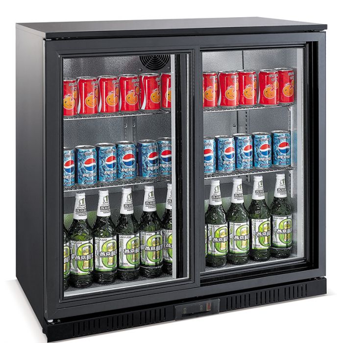 Combisteel Backbar Cooler black 2 sliding doors Zwart