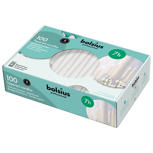 Bolsius Gotische Kaars 240_23 7u Wit Doos 2 x 100 stuks