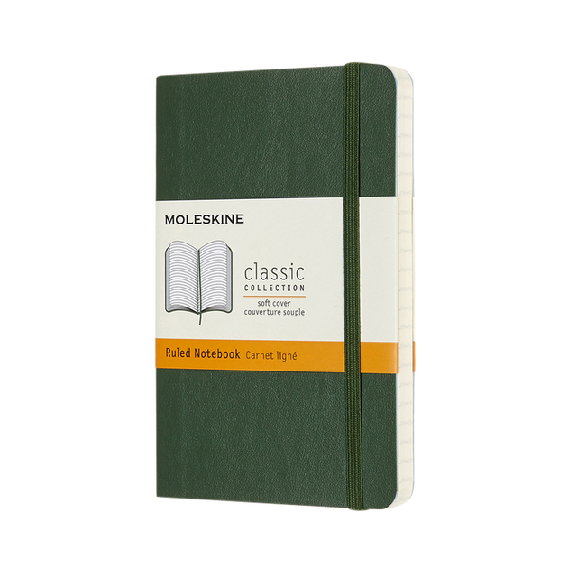 Notitieboek Moleskine pocket 90x140mm lijn soft cover myrtle green Notitieboek Moleskine pocket 90x140mm lijn soft cover myrtle green