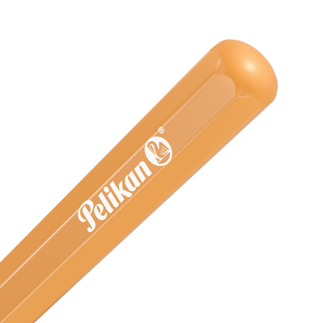 peilkan, orange, plastic, pennenhouder, logo