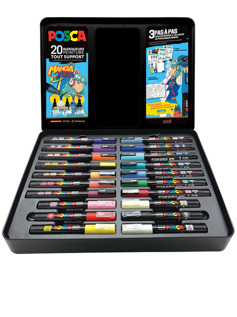 markers, set, art supplies, colored markers, posca set